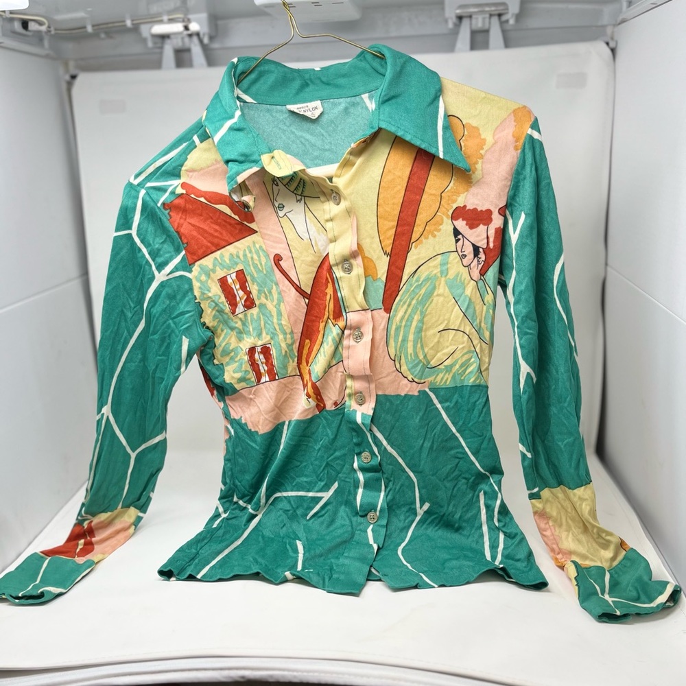 Original 1970s vintage polyester blouse